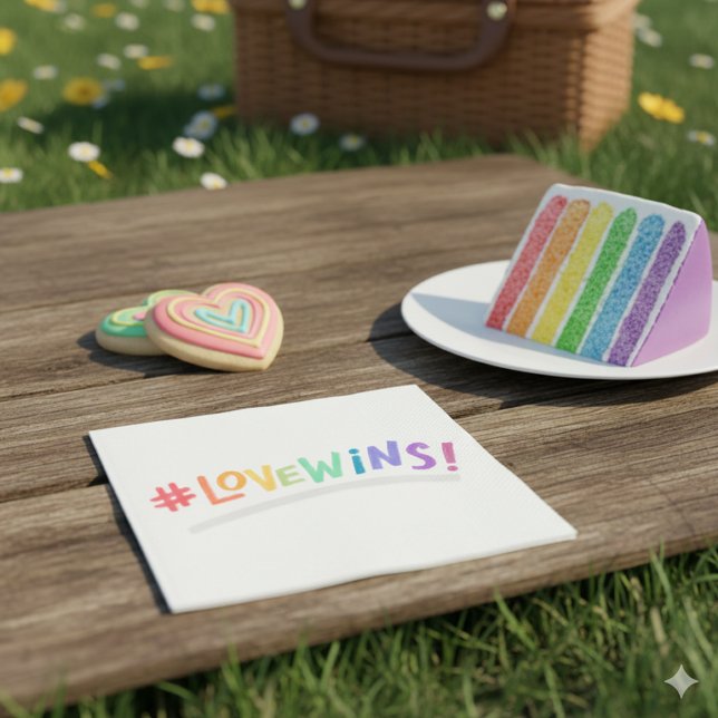 Beautiful Simple Minimal Love Is Love Pride Napkins (Creator Uploaded)