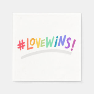 Beautiful Simple Minimal Love Is Love Pride Napkins