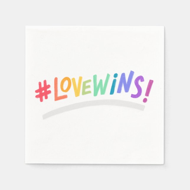 Beautiful Simple Minimal Love Is Love Pride Napkins (Front)