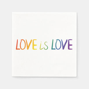 Beautiful Simple Minimal Love Is Love Pride Napkins