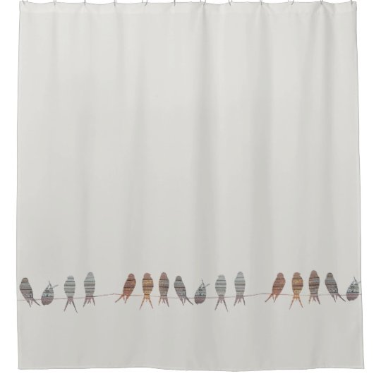 Beautiful Simple Modern Birds On A Wire Shower Curtain Zazzle Com