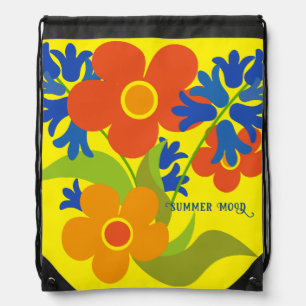Beautiful simple summer floral design drawstring bag