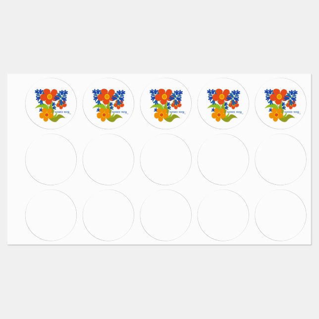 Beautiful simple summer floral design labels (Sheet)