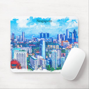 Beautiful Singapore Asia Panorama View Mouse Pad