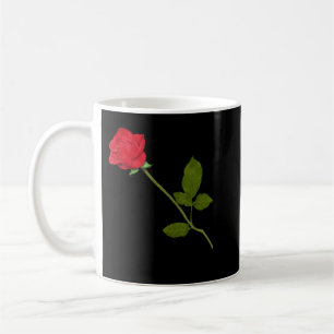 Beautiful Single Red Rose Flower Graphic Coffee Mug