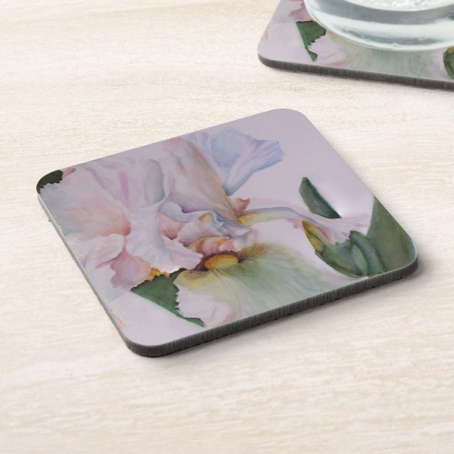 BEAUTIFUL SINGLE WHITE IRIS COASTERS (Left Side)