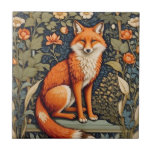Beautiful Sitting Red Fox William Morris Inspired  Ceramic Tile<br><div class="desc">Elevate your home décor with this Beautiful Sitting Red Fox William Morris Inspired Ceramic Tile. Inspired by the timeless elegance of William Morris, this tile features a captivating design that combines a majestic red fox with intricate floral patterns. Perfect for adding a touch of sophistication to your kitchen, bathroom, or...</div>