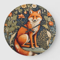 Beautiful Sitting Red Fox William Morris Inspired 