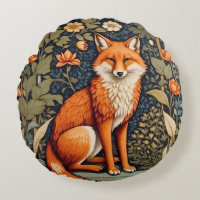 Beautiful Sitting Red Fox William Morris Inspired