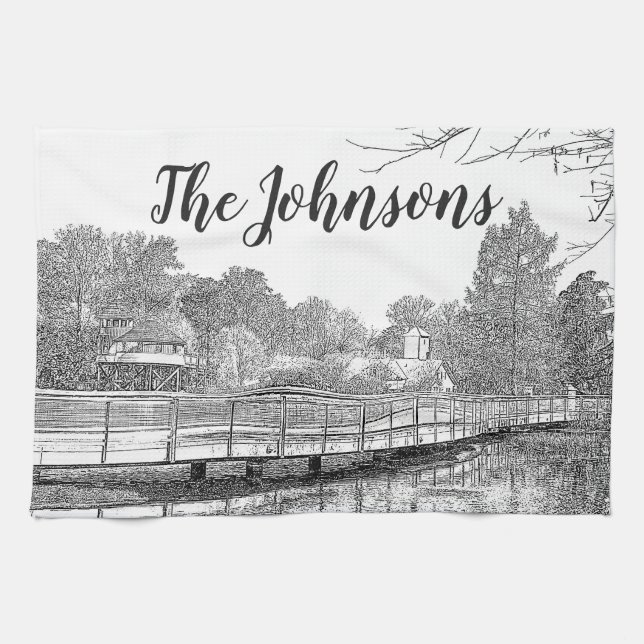 Beautiful Sketch of Forest Towel (Horizontal)