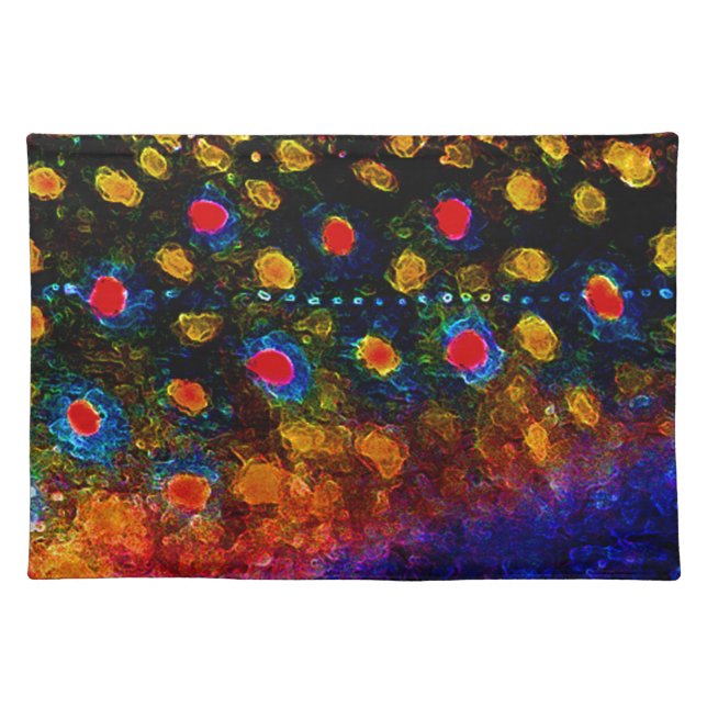 "Beautiful Skin, Brook Trout" by James Lady Cloth Placemat (Front)