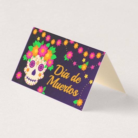 Beautiful Skull with Flowers Día de los Muertos (Front)