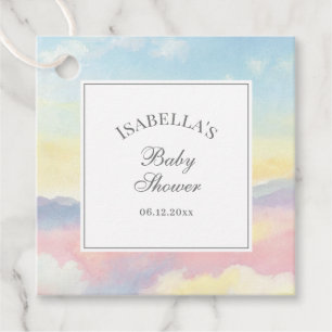 Beautiful Sky and Clouds Baby Shower Thank You Favor Tags