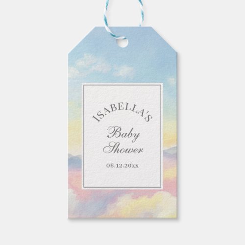 Beautiful Sky and Clouds Baby Shower Thank You Gift Tags