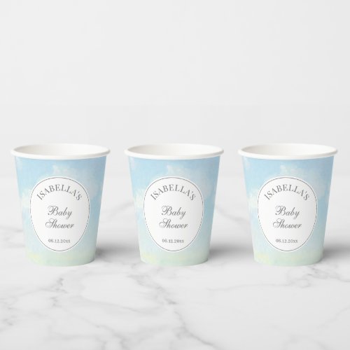 Beautiful Sky and Clouds Cloud Nine Baby Shower  Paper Cups