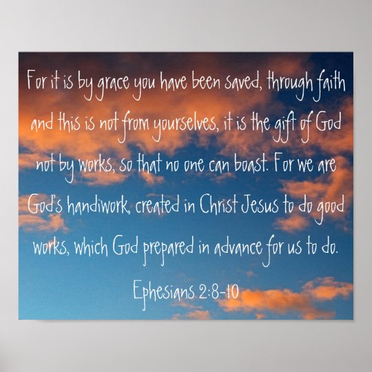 Beautiful Sky Bible Verse Ephesians 28 10 Poster