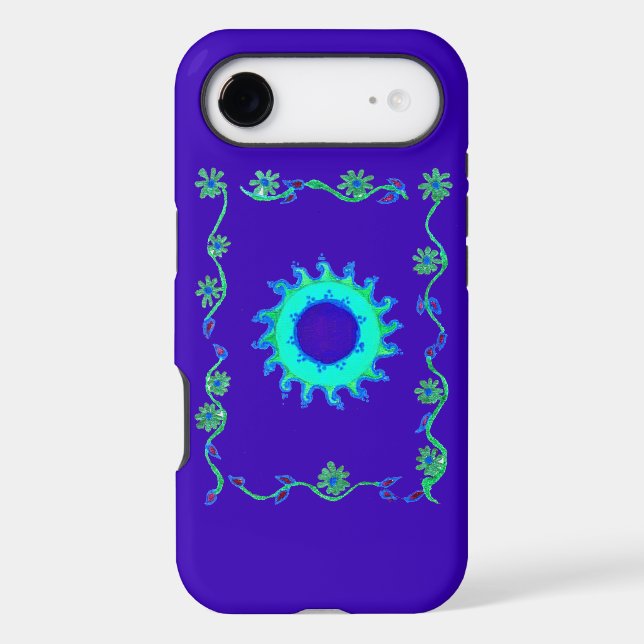 Beautiful sky blue floral design Case-Mate iPhone case (Back)