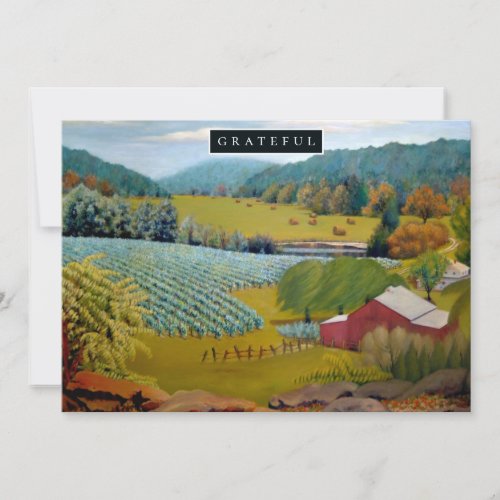 Beautiful Sky Blue Landscape Art Holiday Card