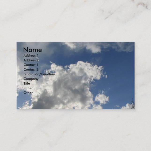 Beautiful Sky Business Card (Front)