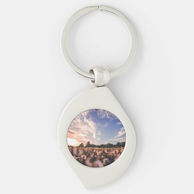 beautiful sky over the plain keychain (Front)