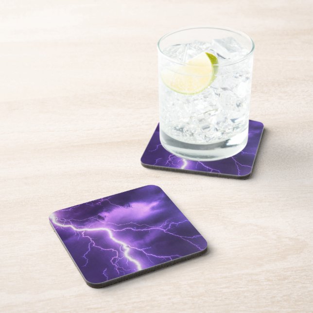 beautiful sky, thunder beverage coaster (Right Side)