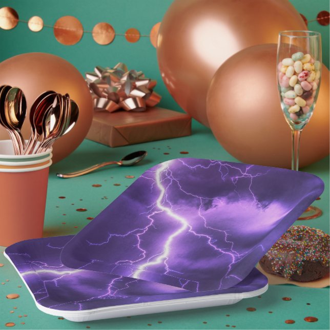 beautiful sky, thunder paper plates (Multi)