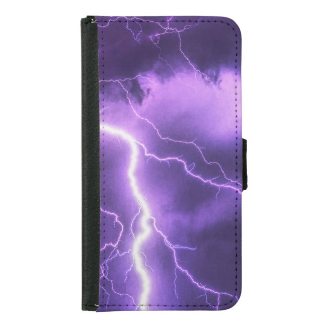 beautiful sky, thunder samsung galaxy wallet case (Front)