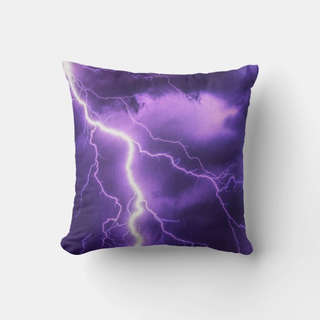 beautiful sky, thunder throw pillow (Front)