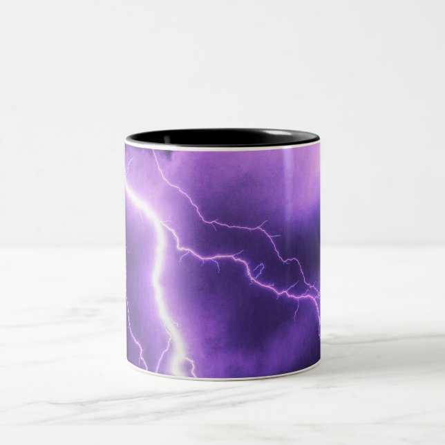 beautiful sky, thunder Two-Tone coffee mug (Center)
