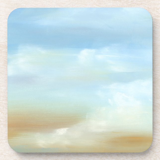 Beautiful Skyscape with Fluffy Clouds Drink Coaster (Front)