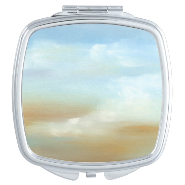 Beautiful Skyscape with Fluffy Clouds Mirror For Makeup (Front)