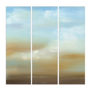 Beautiful Skyscape with Fluffy Clouds Triptych