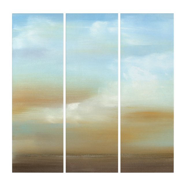 Beautiful Skyscape with Fluffy Clouds Triptych (Front)