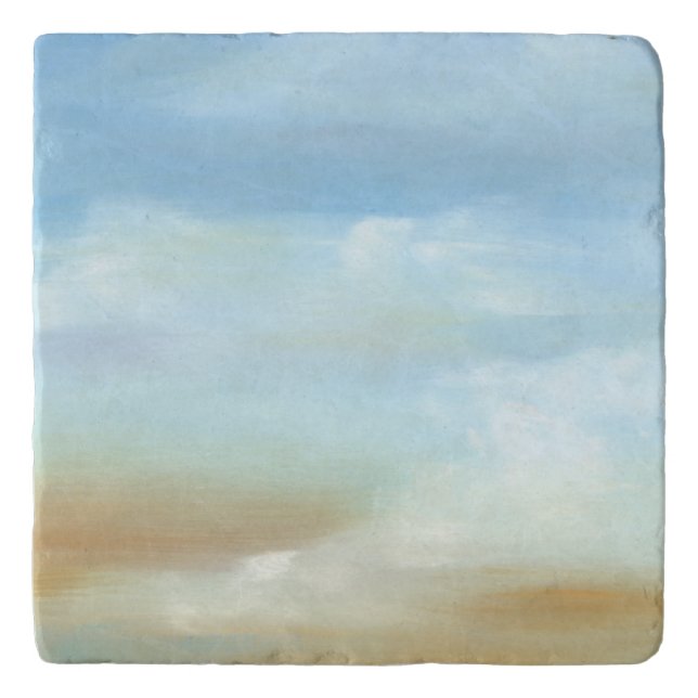 Beautiful Skyscape with Fluffy Clouds Trivet (Front)