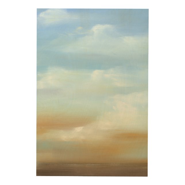 Beautiful Skyscape with Fluffy Clouds Wood Wall Decor (Front)