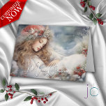 Beautiful Sleeping Christmas Angel Holiday Card