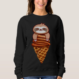 Beautiful Sloth And Ice Cream Cone Art Sweatshirt