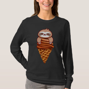 Beautiful Sloth And Ice Cream Cone Art T-Shirt