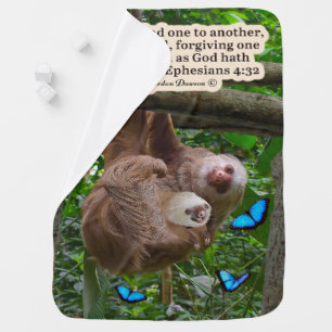 Beautiful Sloth Scripture: Ephesians 4:32 Baby Blanket