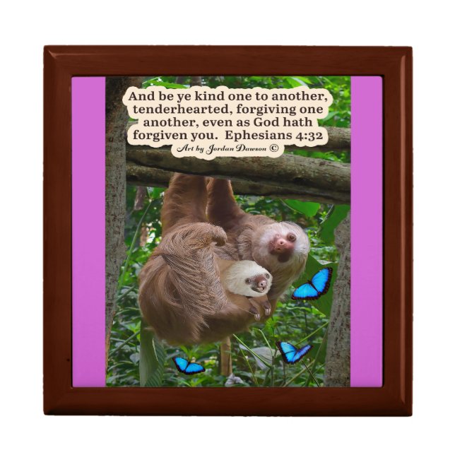 Beautiful Sloth Scripture: Ephesians 4:32 Gift Box (Front)