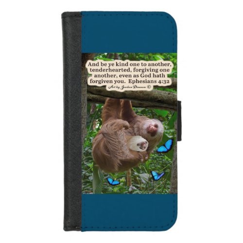 Beautiful Sloth Scripture Ephesians 432 iPhone 87 Wallet Case
