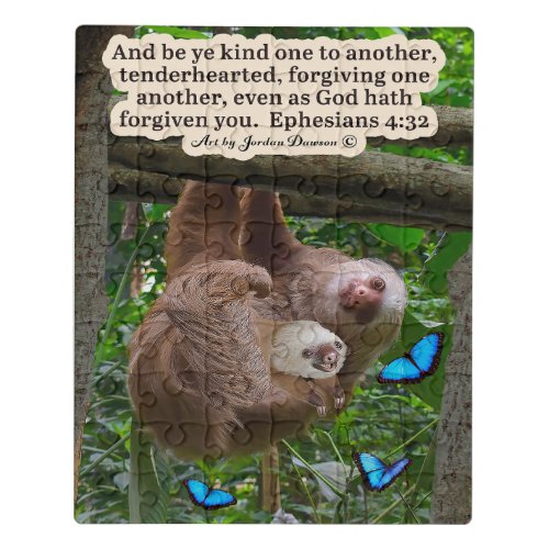 Beautiful Sloth Scripture Ephesians 432  Jigsaw Puzzle