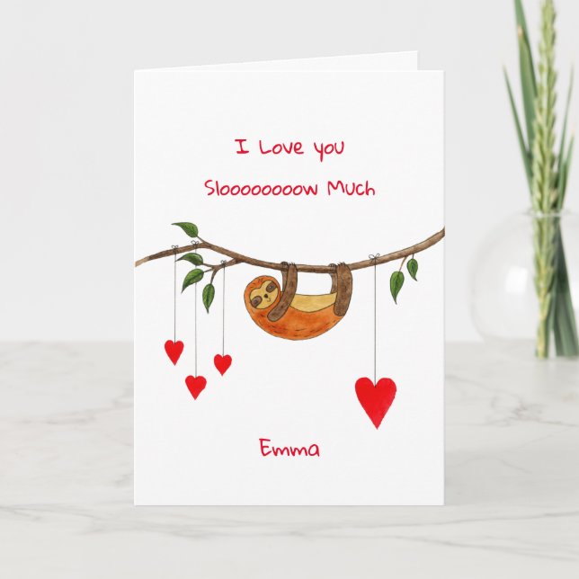 Beautiful Sloth Valentine's Day card (Front)