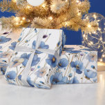 Beautiful small  blue wildflower wrapping paper<br><div class="desc">Watercolor Dusty Blue Wildflower with leave,  in white background</div>