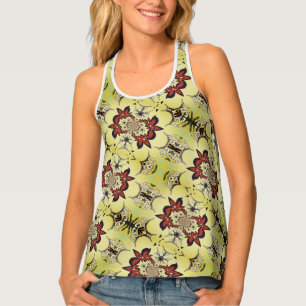 Beautiful Smart Colorful Floral Pattern Art Design Tank Top