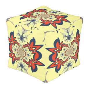 Beautiful Smart Colorful Floral Pattern Design Art Pouf