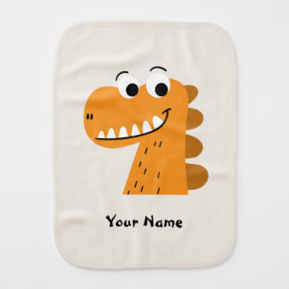 Beautiful Smiling Dinosaur Birthday Gift Baby Burp Cloth