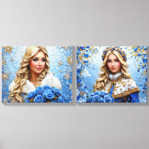 Beautiful Snow Maiden Canvas Photo Tile