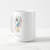 Beautiful Snow White Floral | Add Your Name Coffee Mug (Front Left)