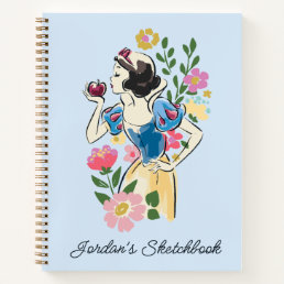 Beautiful Snow White Floral | Add Your Name Sketch Notebook